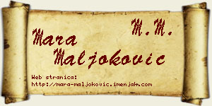 Mara Maljoković vizit kartica